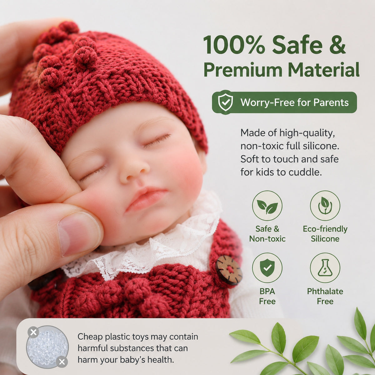 17 inch Lifelike Reborn Baby Doll - Realistic Full Silicone Newborn Toddler Toy for Ages 3+