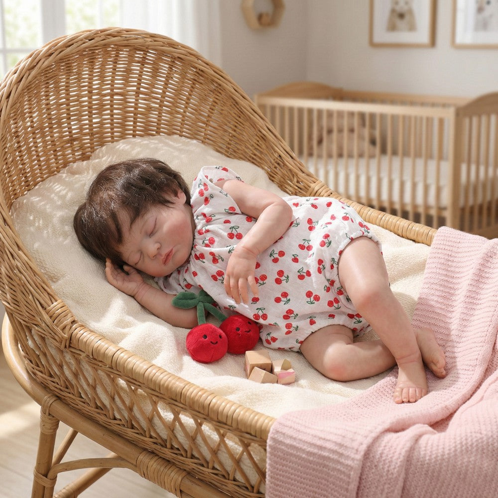 50cm Rebirth Doll Hair Transplant Girl Cloth Body Simulation Baby Doll Dress up Game Accompanies Home Play
