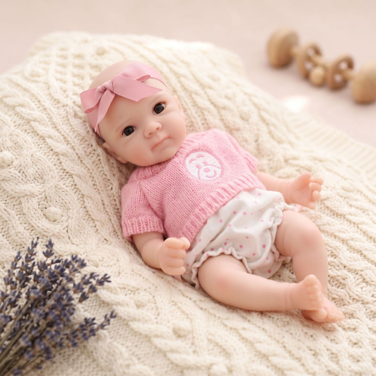 12 Inch Lifelike Reborn Baby Doll with Full Solid Silicone Body Realistic 3D Vein Skin Handcrafted Newborn Doll Perfect Birthday Christmas Gift for Little Girls