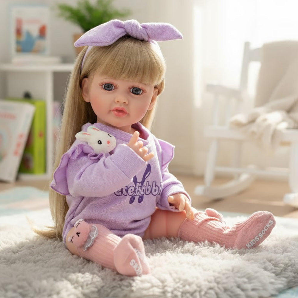 Russian English Spanish Crying and Laughing Dialogue 22 inch Full Plastic Rebirth Doll Simulation Baby Doll Girl