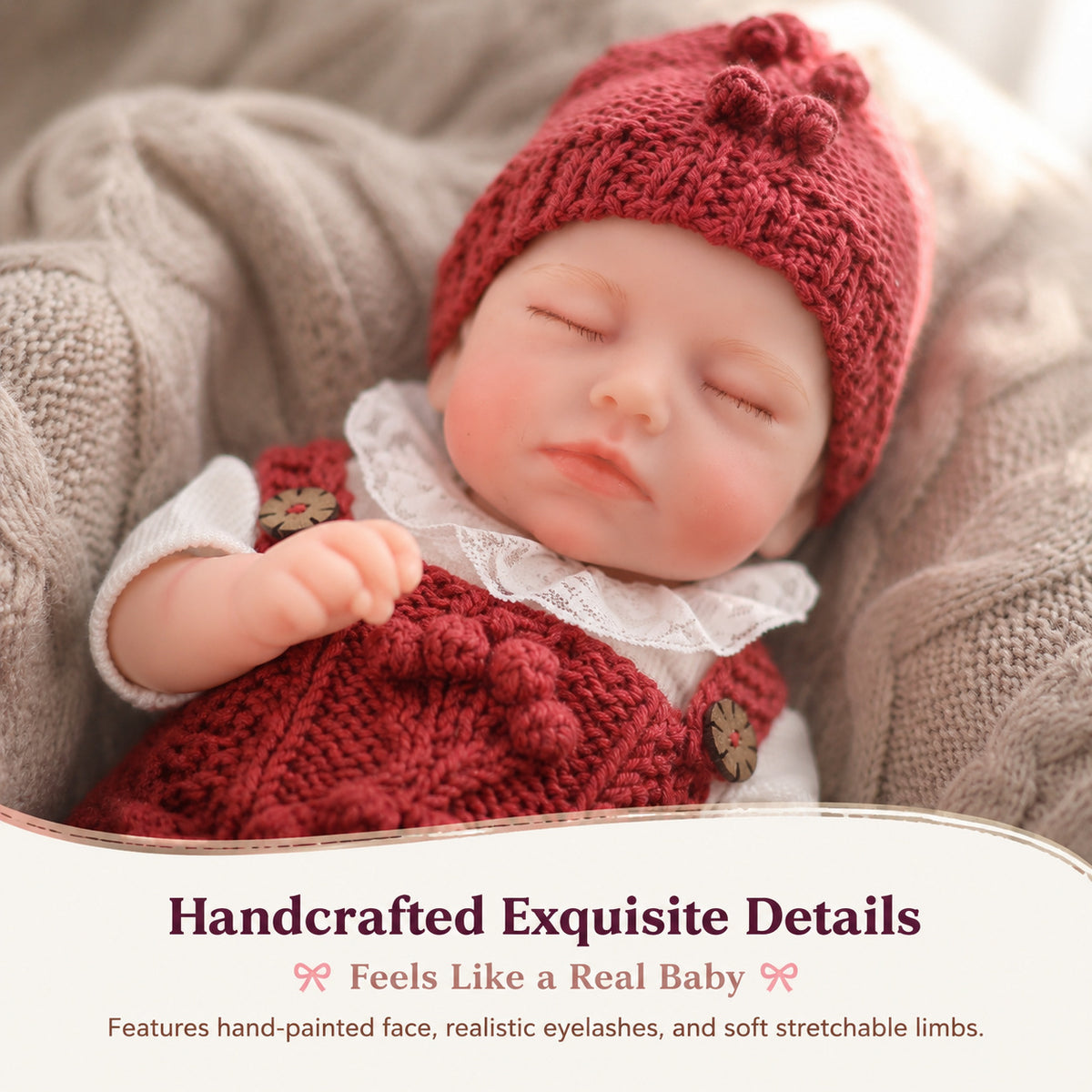 17 inch Lifelike Reborn Baby Doll - Realistic Full Silicone Newborn Toddler Toy for Ages 3+