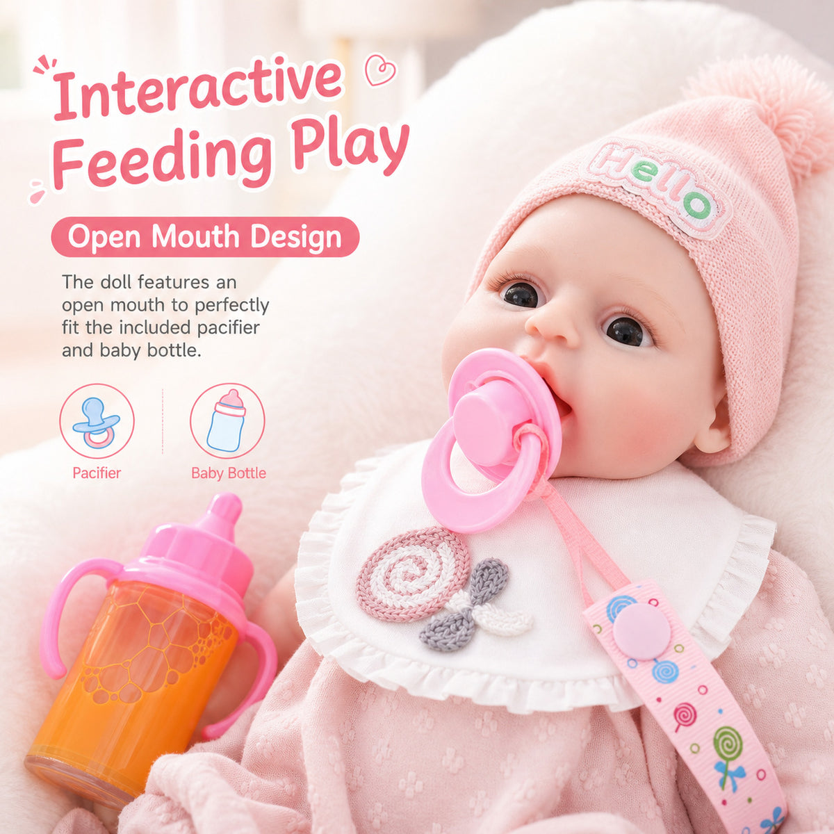12 inch with Full Solid Silicone Body lifelike doll toy, Collectible Doll Toy for Girls & Doll Lovers