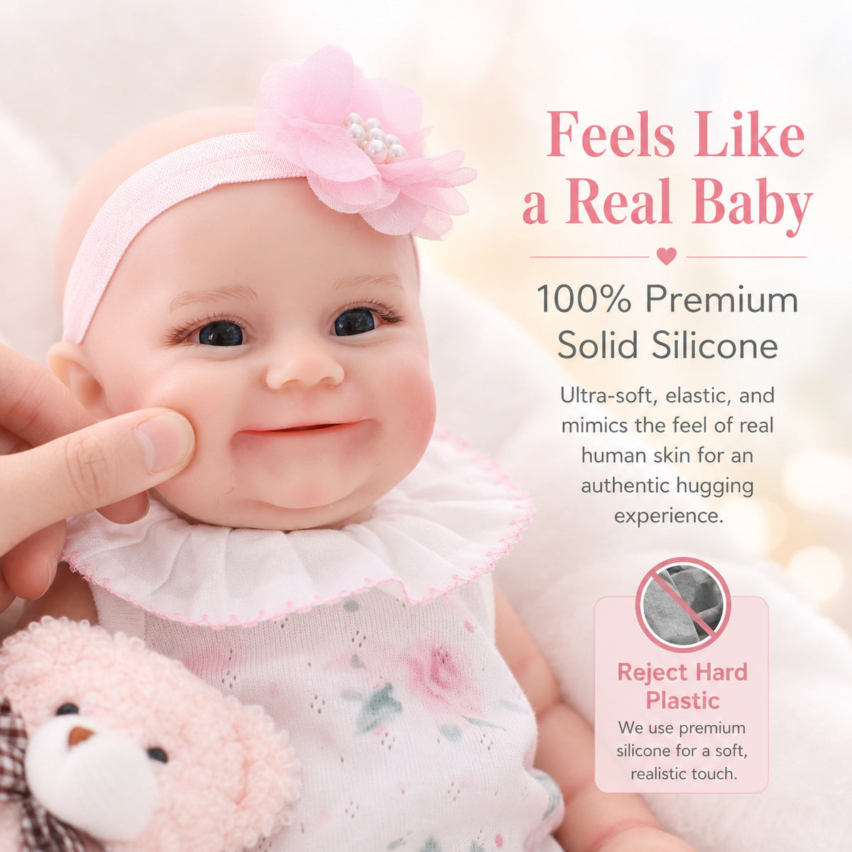 12 inch Handmade Lifelike Reborn Baby Doll with Soild Silicone Body Realistic 3D Skin Children Play Toy for Little Girls