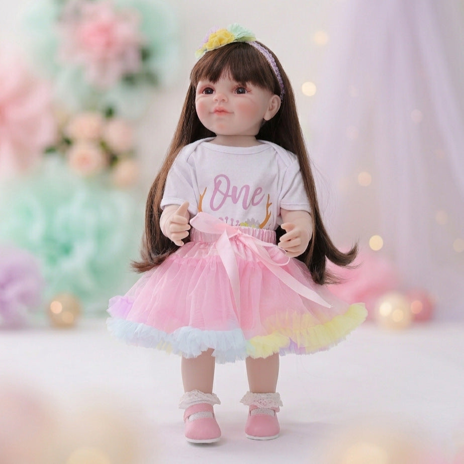 22 inch Standing Toddler Reborn Dolls with Full vinyl Body girl for Gifts