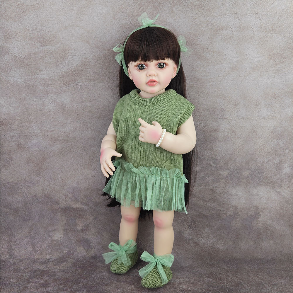 22 Inch Full-Vinyl Standing Toddler Reborn Dolls, Various Designs to Choose, Companion Toy for Children and Adult Hobbyists