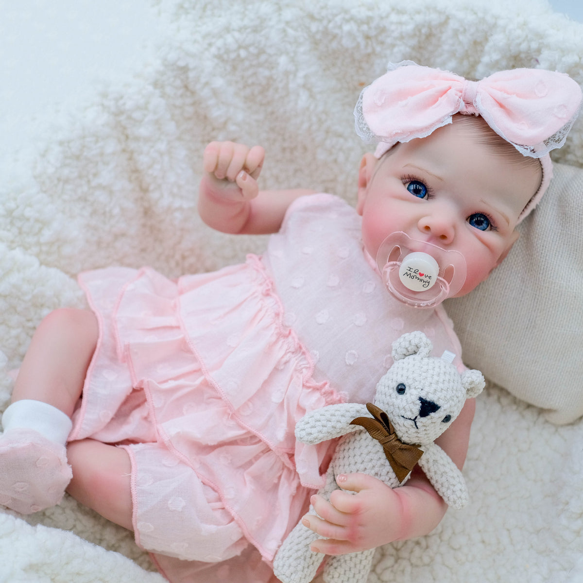 18-Inch (45cm) Bettie Realistic Reborn Baby Doll – Hand-Painted Hair & Weighted Cotton Body - Reborn Doll Australia