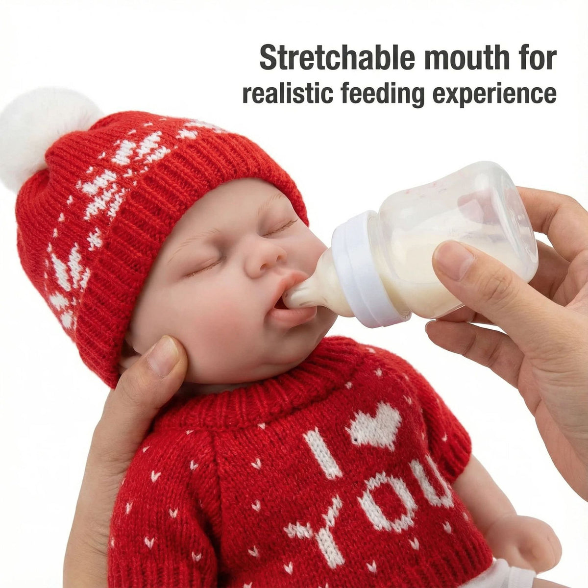 12 inch red sweater pickle solid silicone reborn doll for children's Christmas gift