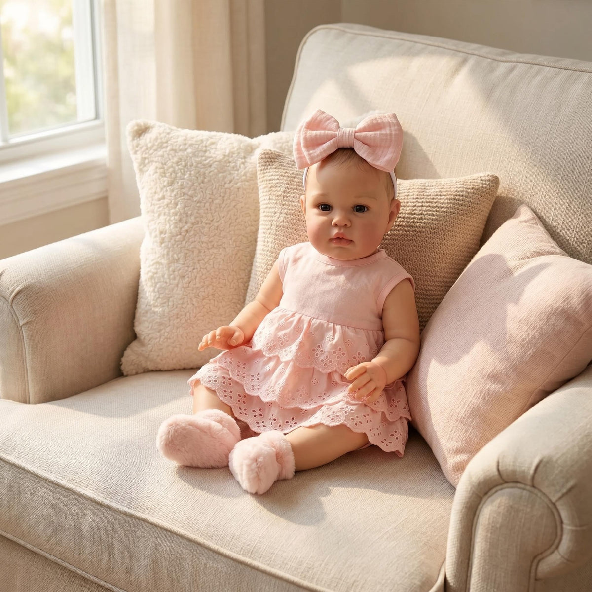 22 inch Reborn Baby Doll With Cloth Body and Poseable Vinyl Limbs, Thoughtful Present Suitable For Birthday Parties, Thanksgiving, Christmas and All Festive Occasions