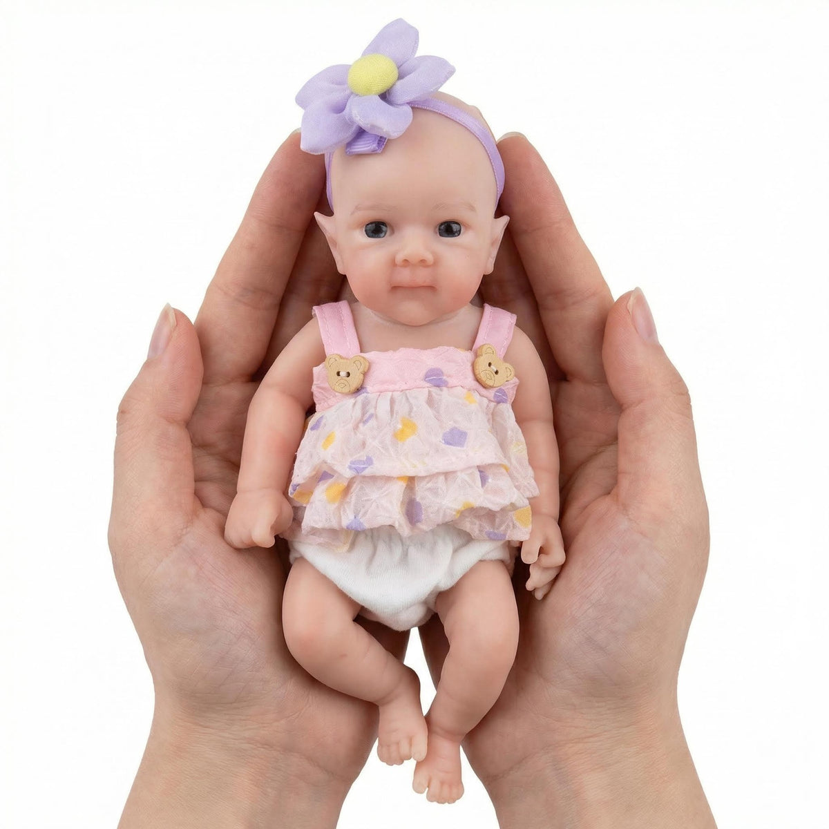 8 inch Purple Head Flower Pure Silicone Rebirth Doll