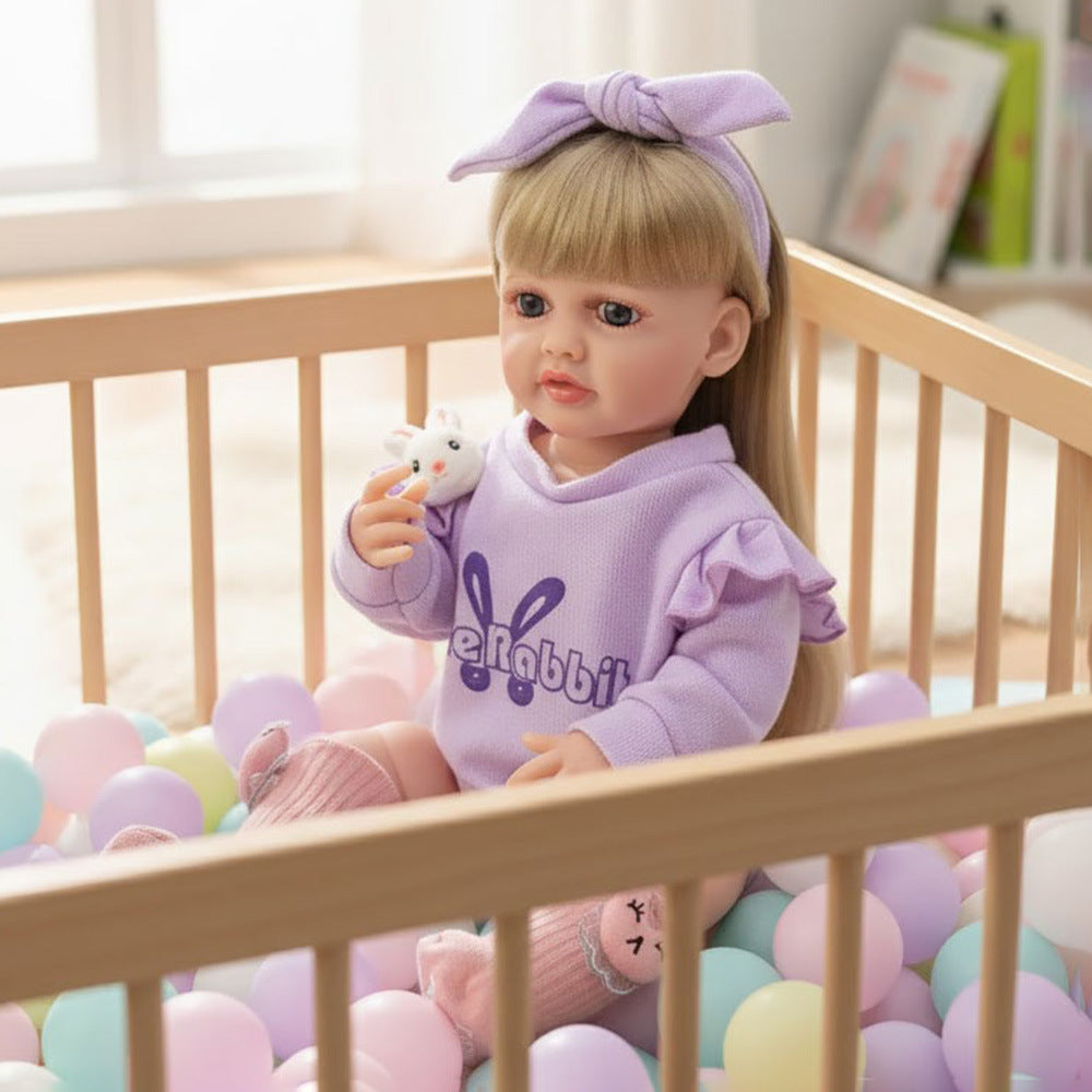 Russian English Spanish Crying and Laughing Dialogue 22 inch Full Plastic Rebirth Doll Simulation Baby Doll Girl