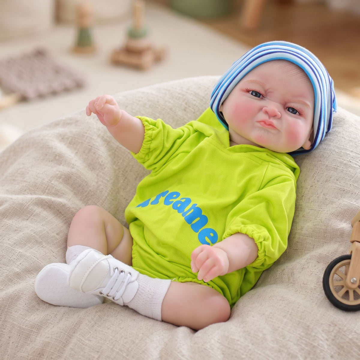 24 inch Hand-painted hair craft reborn baby with Full Vinyl Body children's play house holiday gift collection