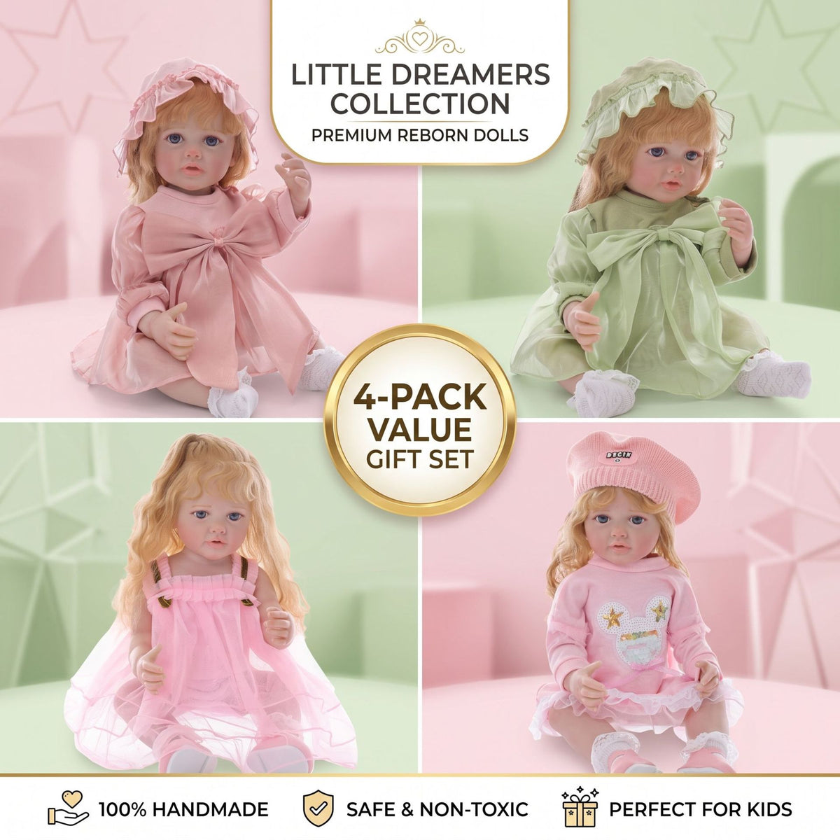 Ultra Realistic 22 inch Full vinyl body Reborn Newborn Doll Soft Bendable Limbs Safe Kids Companion Doll