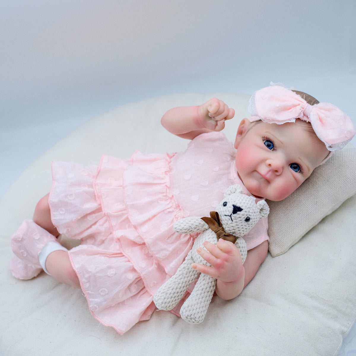 18-Inch (45cm) Bettie Realistic Reborn Baby Doll – Hand-Painted Hair & Weighted Cotton Body - Reborn Doll Australia