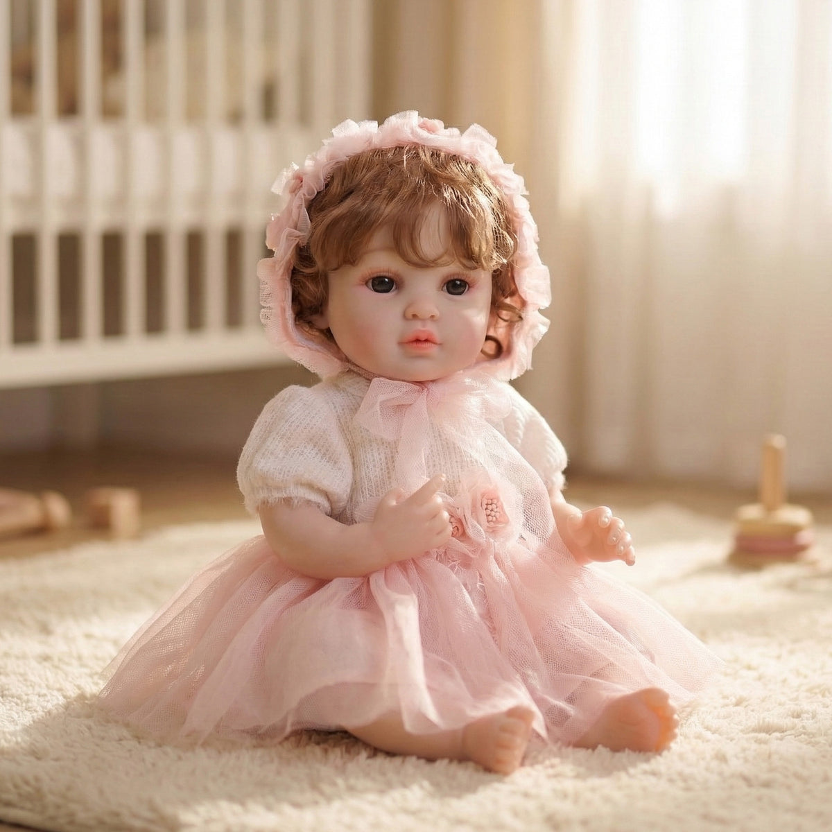 20inch/50CM reborn doll, hair transplant, fully vinyl body reborn doll, exquisitely hand-painted, 3D doll dress-up for gift and collectibles