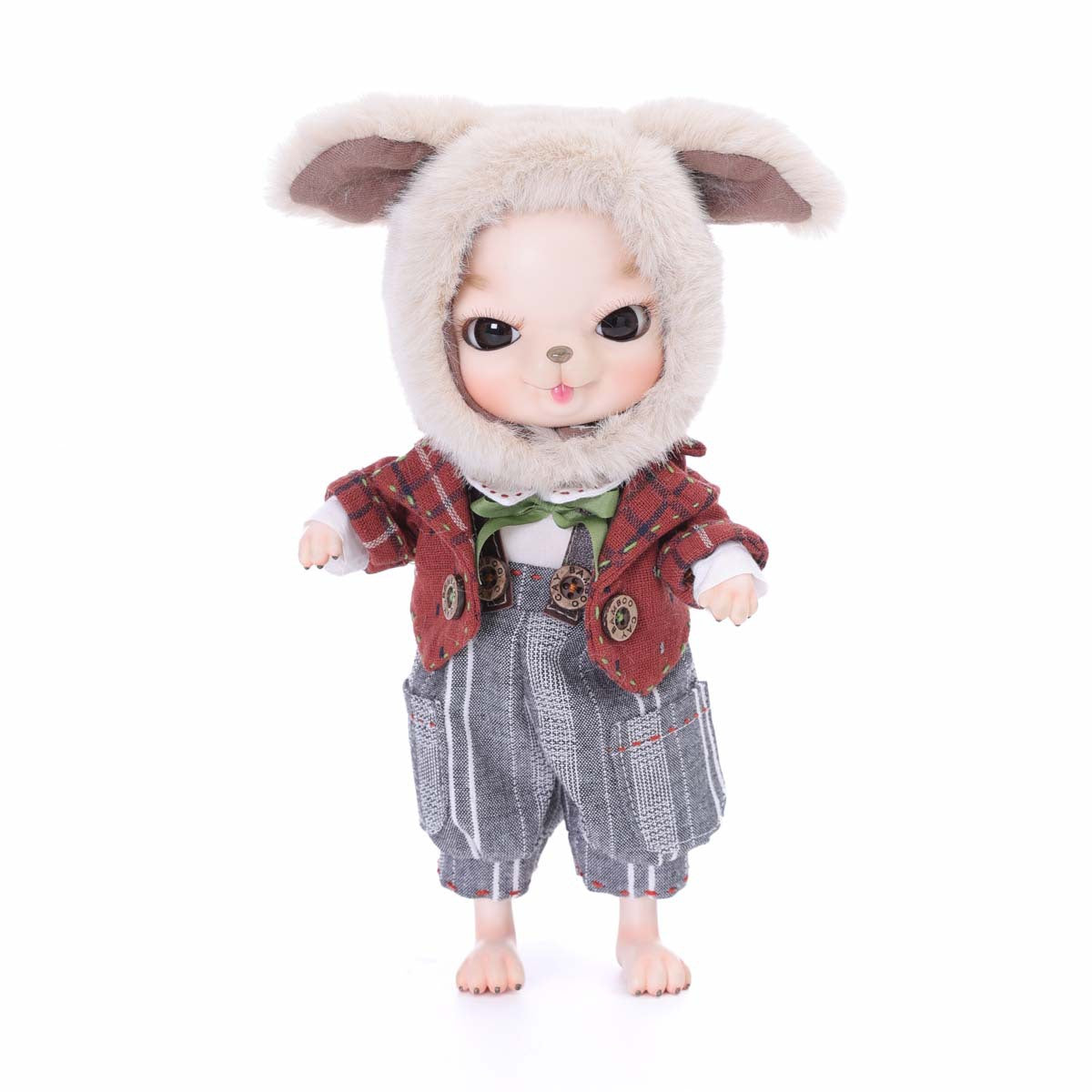 Adorable 10 Inch Porcelain Dress-up Baby Brownish red Dolls (BJD)