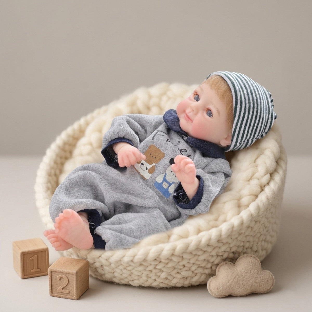 12 inch 30cm solid silicone reborn doll simulation baby