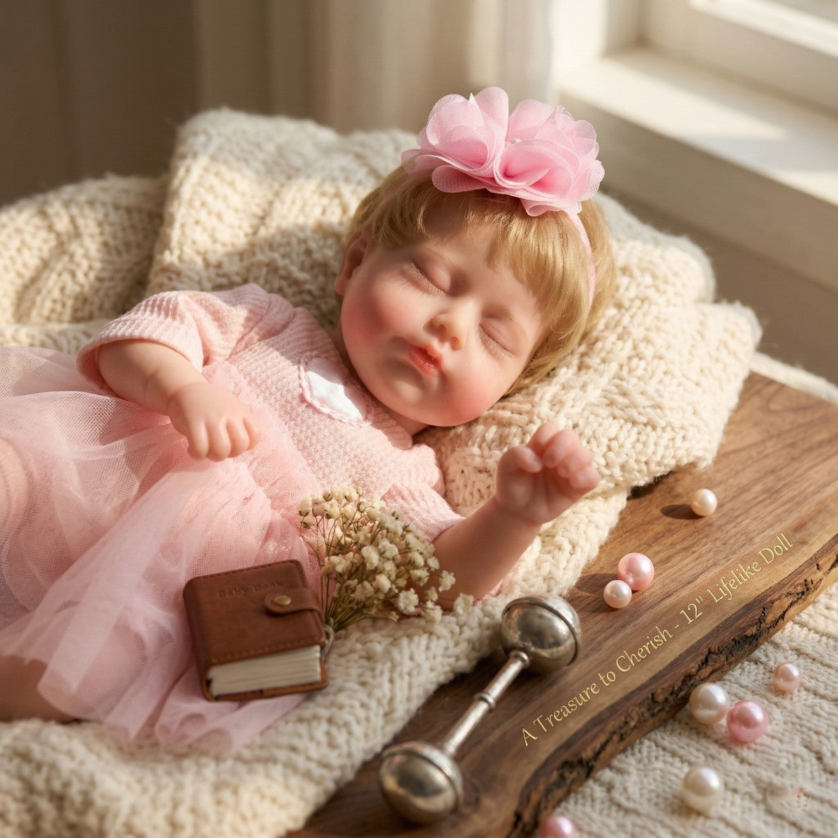 12 inch solid silicone simulation baby 30cm reincarnation doll, real kneading, hand feel, closed eyes, stretchable