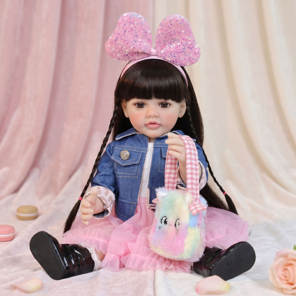 22 inch with Full vinyl Body Standing Toddler Reborn Dolls ornaments for gifts
