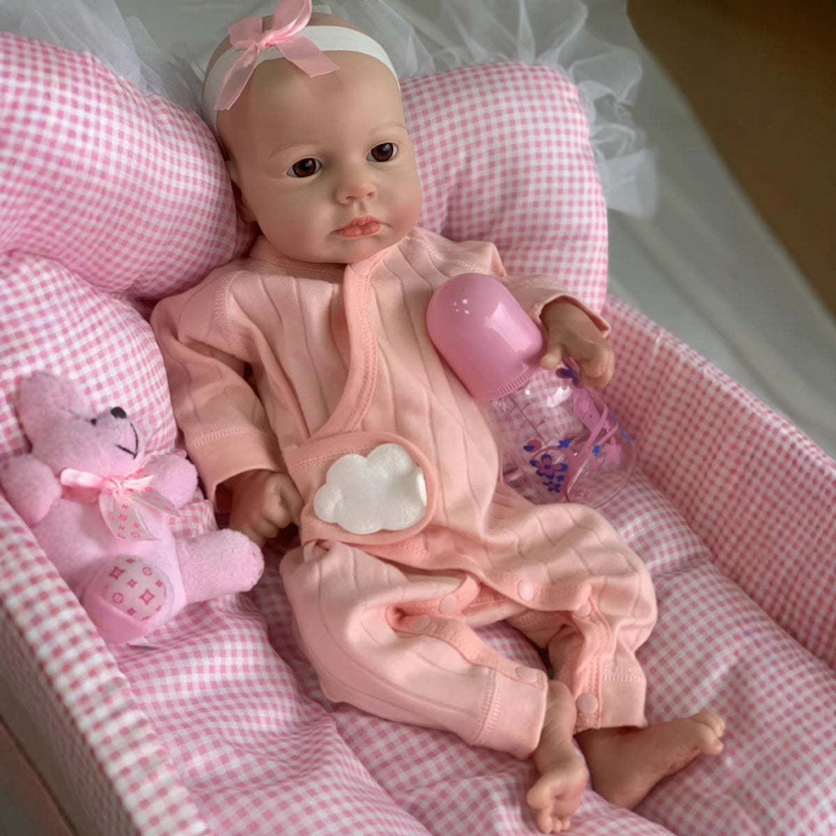 18 inch with Full Solid Silicone reborn doll soft simulation baby companion toy