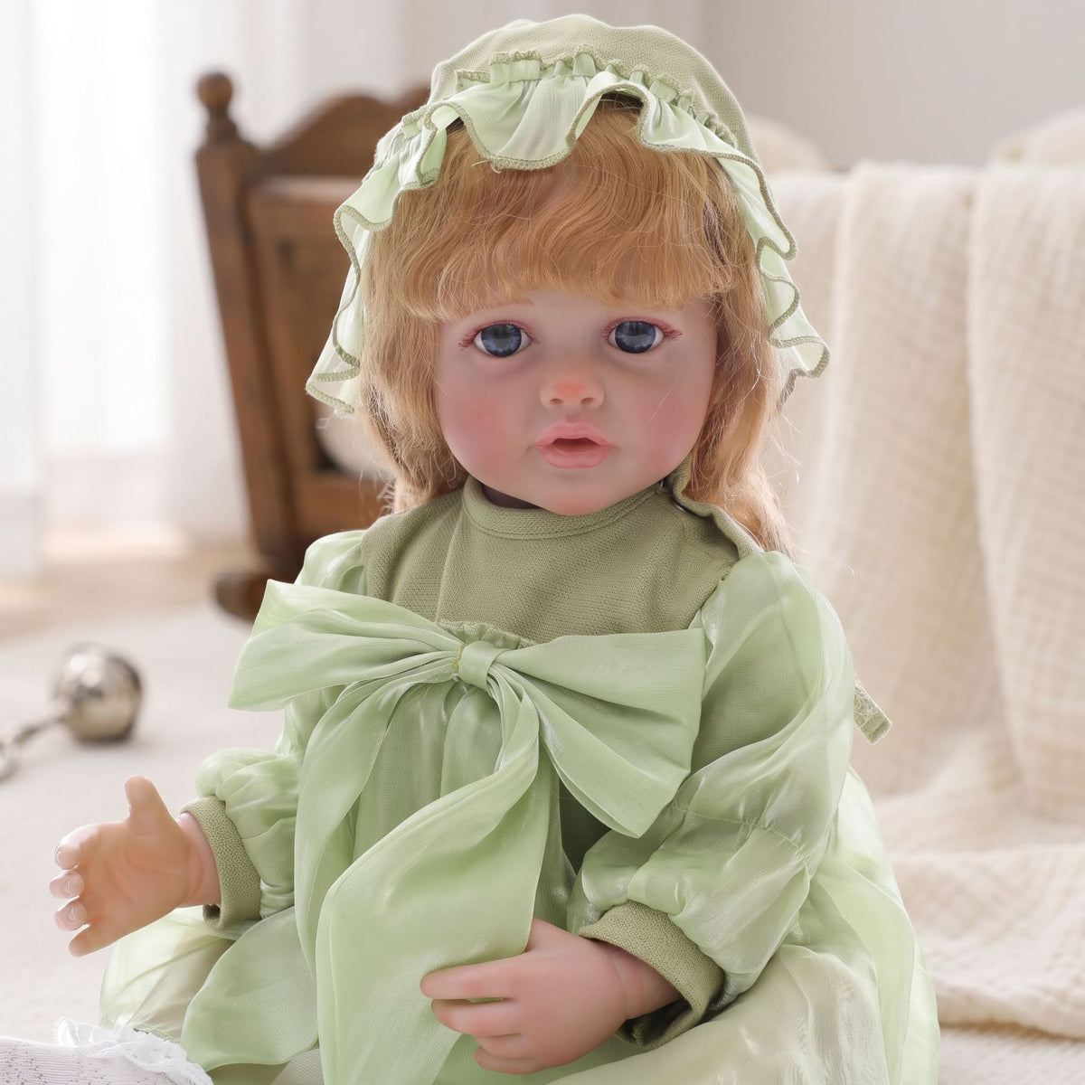 Ultra Realistic 22 inch Full vinyl body Reborn Newborn Doll Soft Bendable Limbs Safe Kids Companion Doll