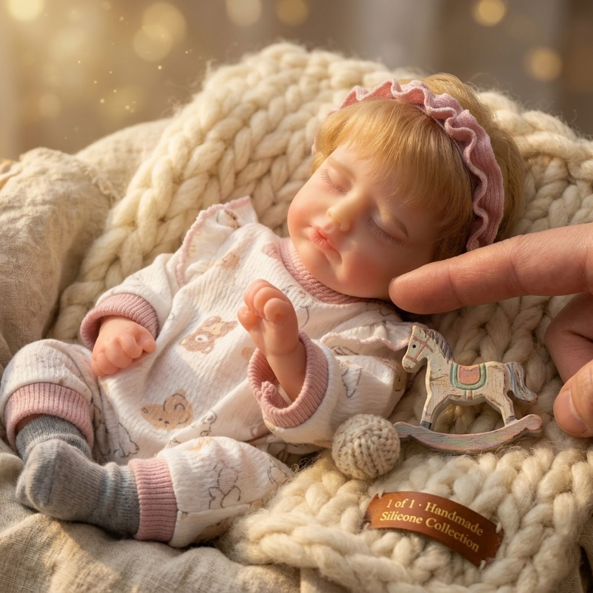 12 inch solid silicone 30cm simulation baby reincarnation doll, real kneading, hand feel, closed eyes