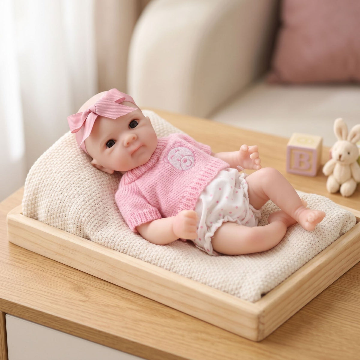 12 Inch Lifelike Reborn Baby Doll with Full Solid Silicone Body Realistic 3D Vein Skin Handcrafted Newborn Doll Perfect Birthday Christmas Gift for Little Girls