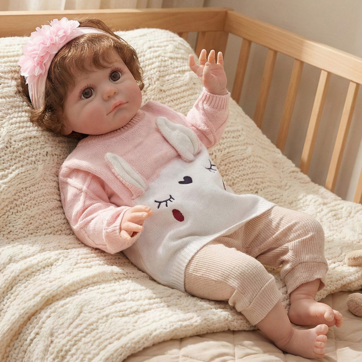 24 inch Hand-implanted Hair doll with Cloth Body, simulated humanoid children's play house gift collection