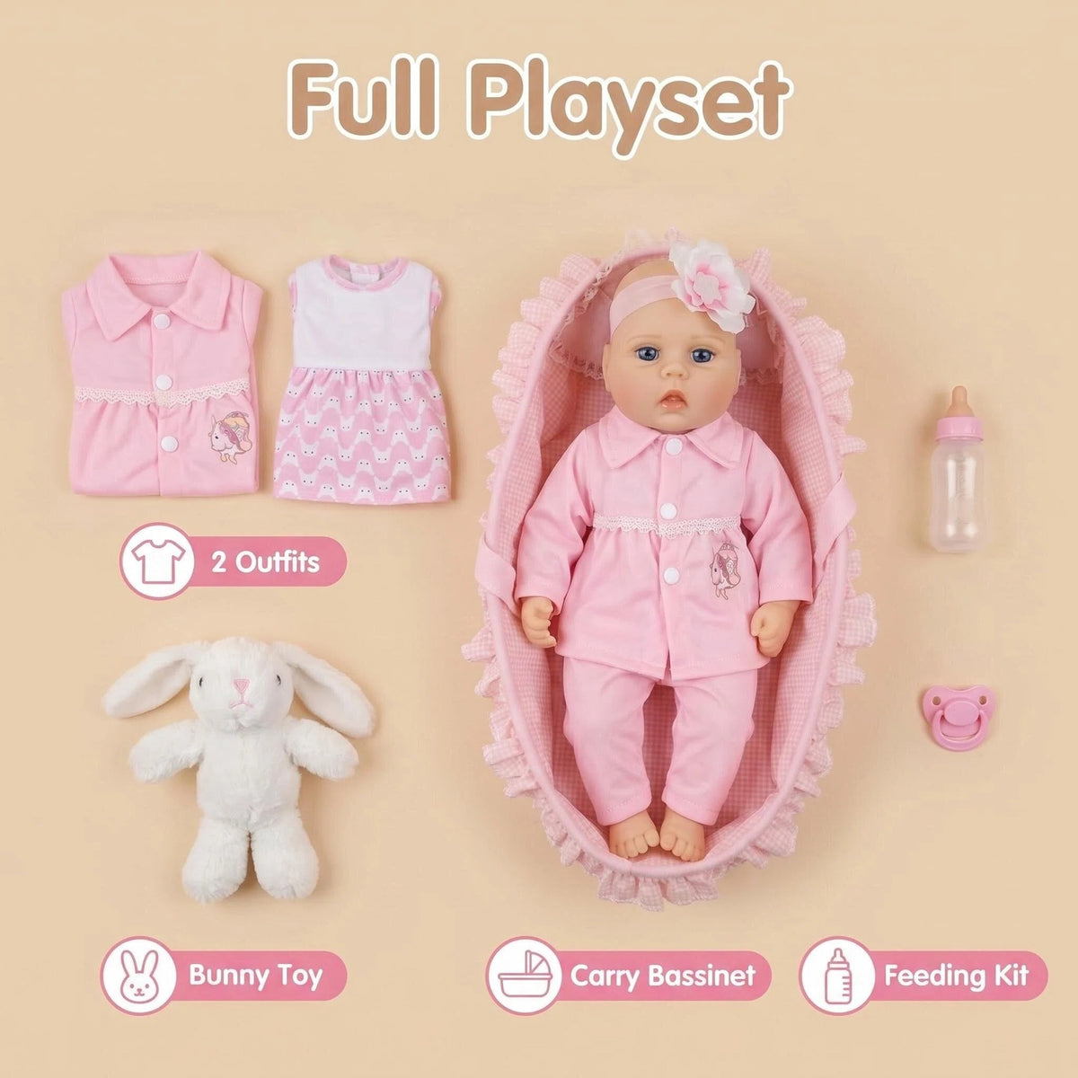 18inch cloth body Adorable Lifelike Toddler Full Body Reborn Baby Dolls Toy Newborn Gift