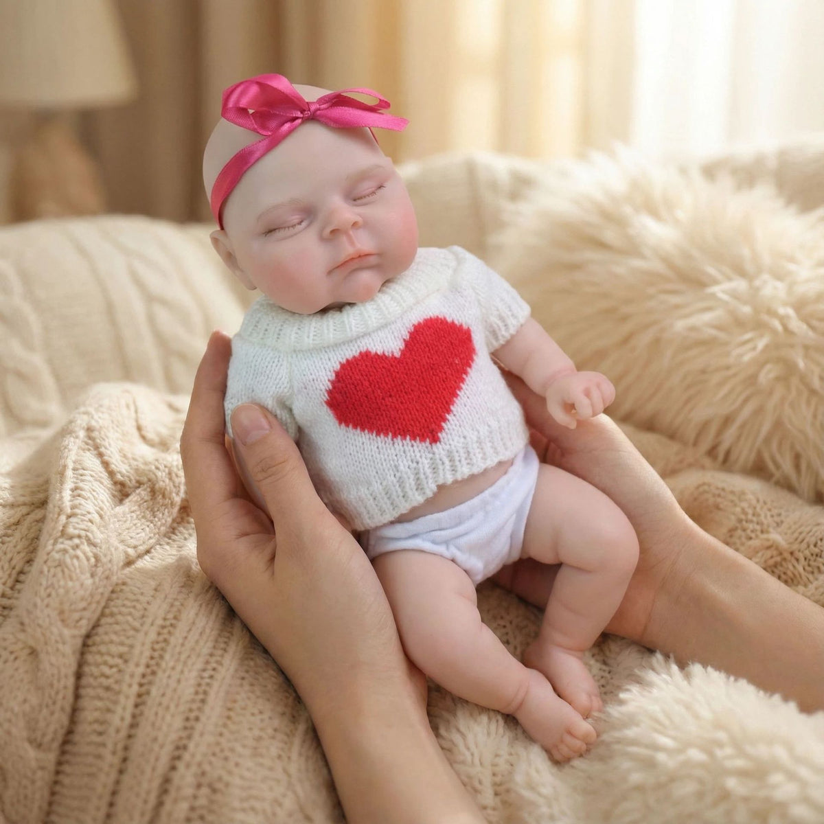 12 inch red heart-shaped pascale solid silicone reborn doll for children as a Christmas gift