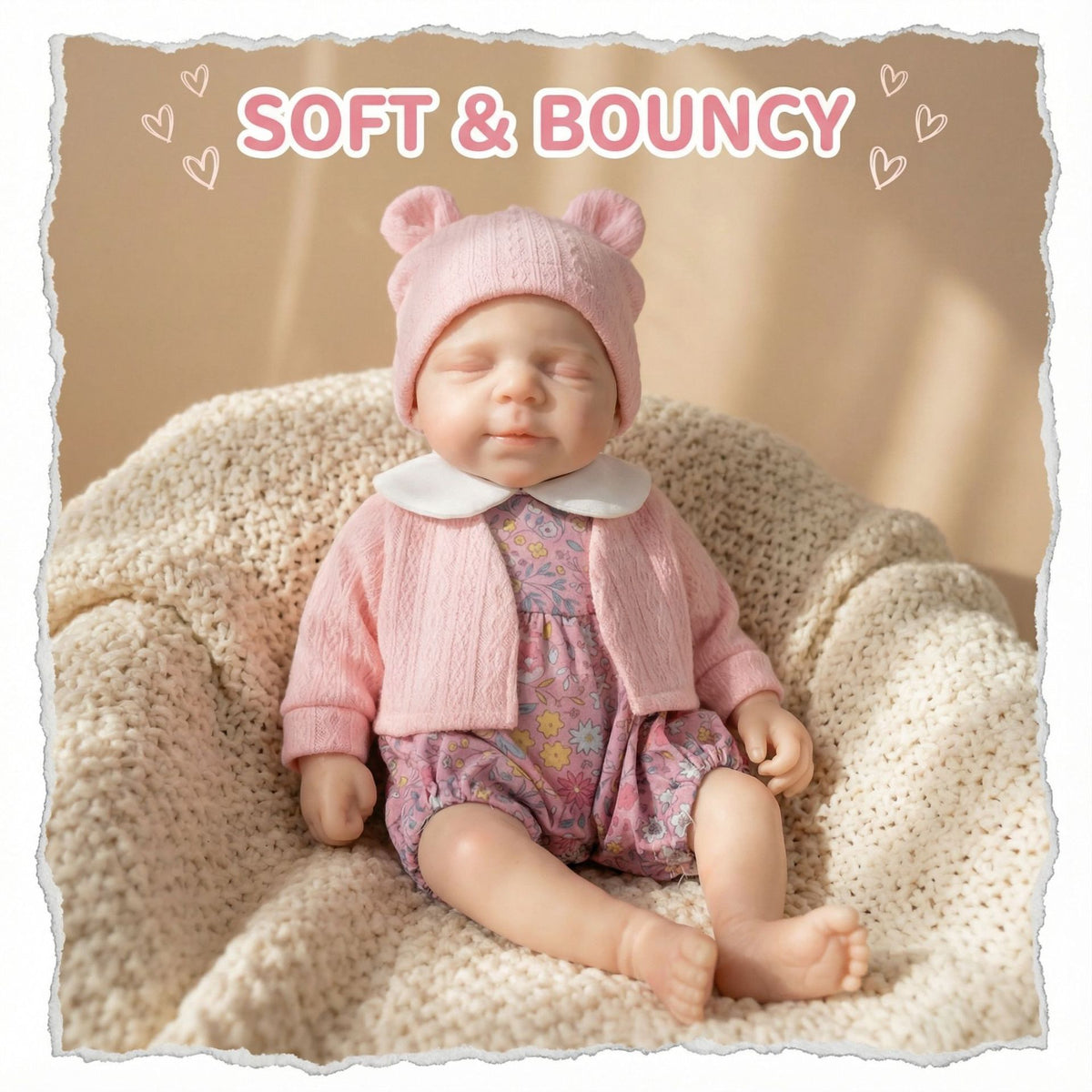12 inch solid silicone Reborn Doll pink cardigan pascale simulation toy doll