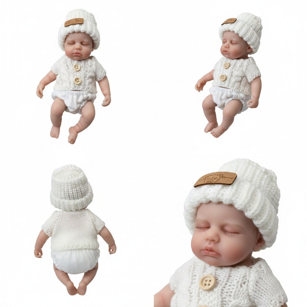 8-inch white woolen hat made of solid silicone simulation doll