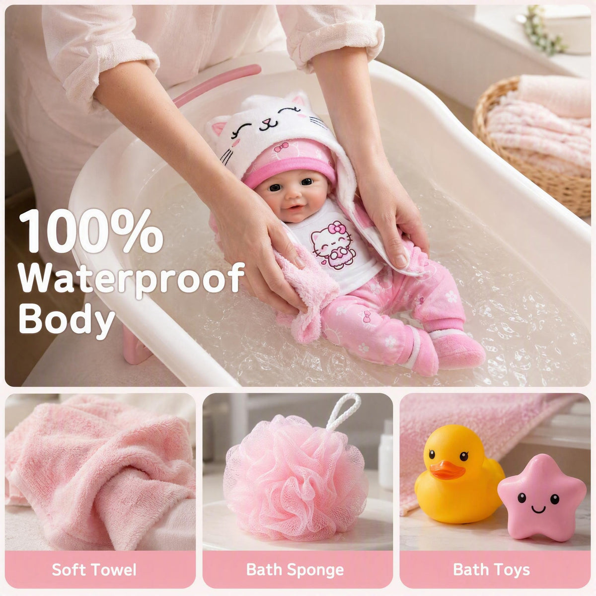 16 inch solid soft platinum silicone openable mouth powder set doll as a gift for children