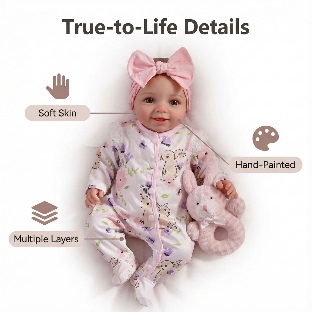 7-inch printed jumpsuit doll full vinyl reborn doll