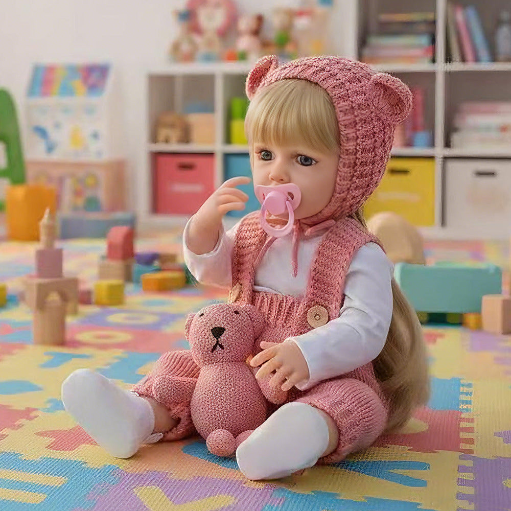 Russian English Spanish Crying and Laughing Dialogue 22 inch Full Plastic Rebirth Doll Simulation Baby Doll Girl