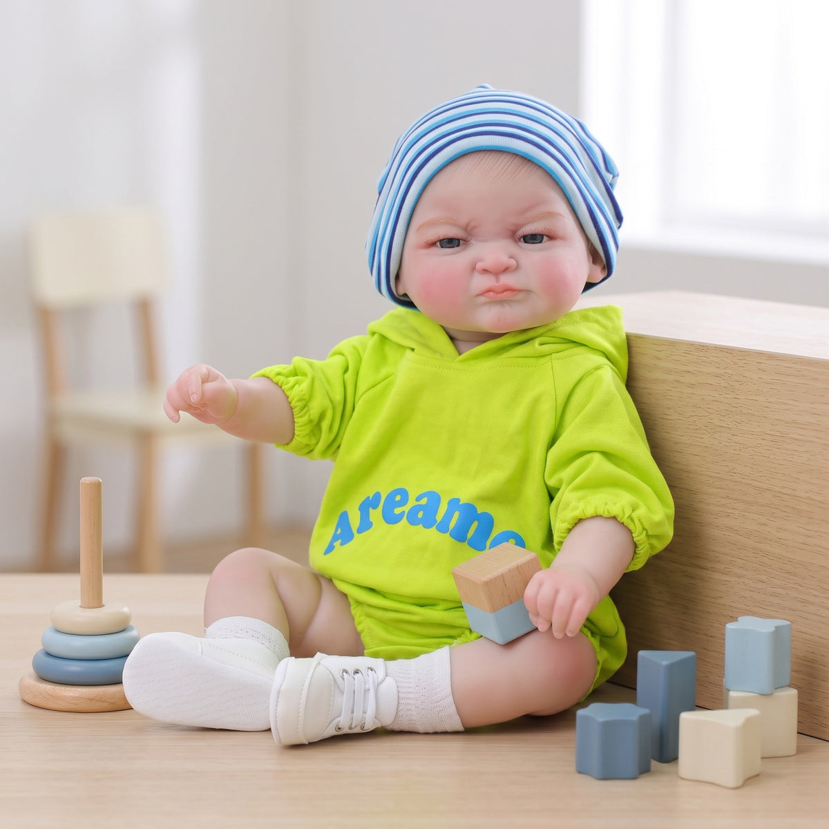 24 inch Hand-painted hair craft reborn baby with Full Vinyl Body children's play house holiday gift collection
