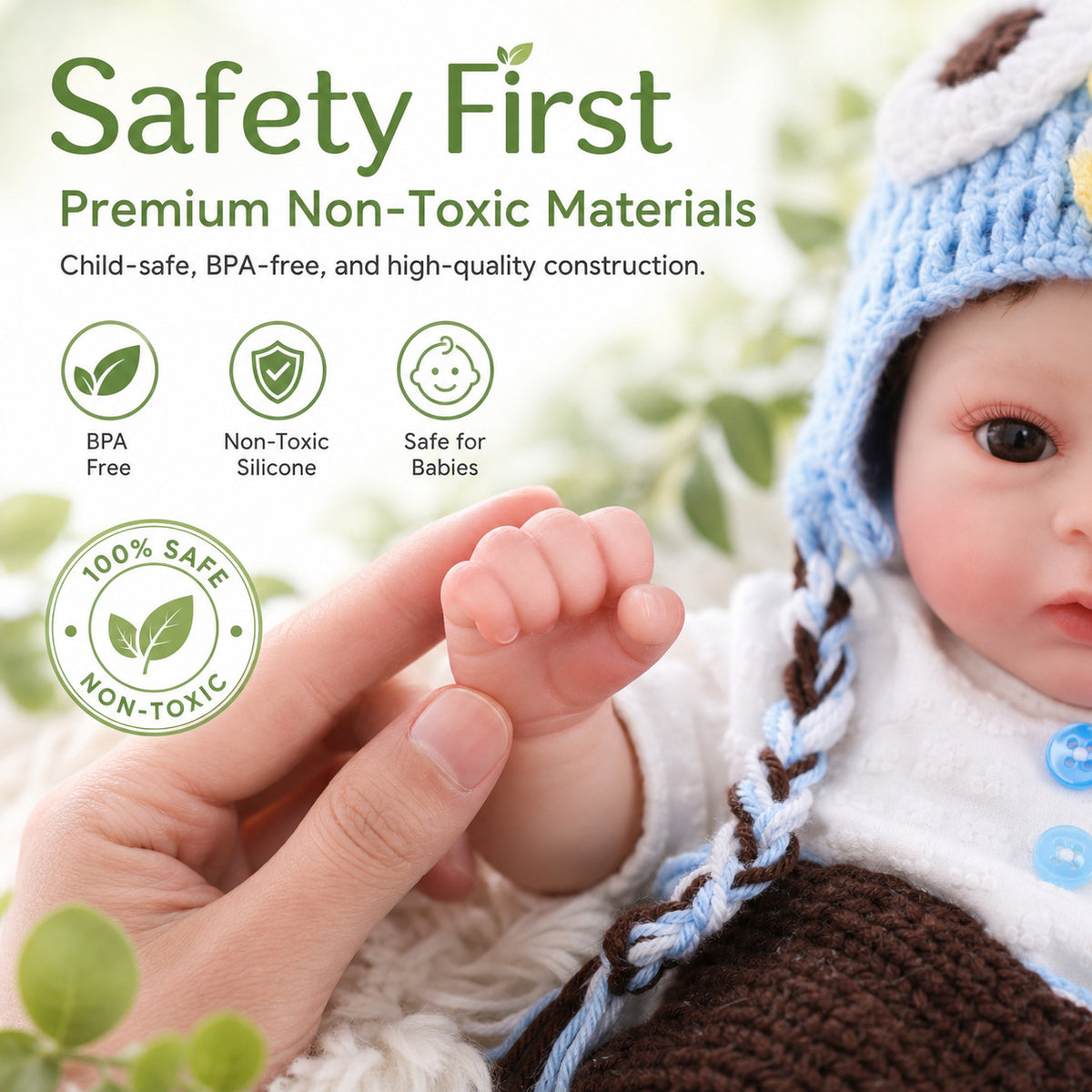 16 inch Lifelike Handcrafted Reborn Baby Dolls Full Solid Silicone Baby 3D Real Skin Kids Play Toy Gift for Girls