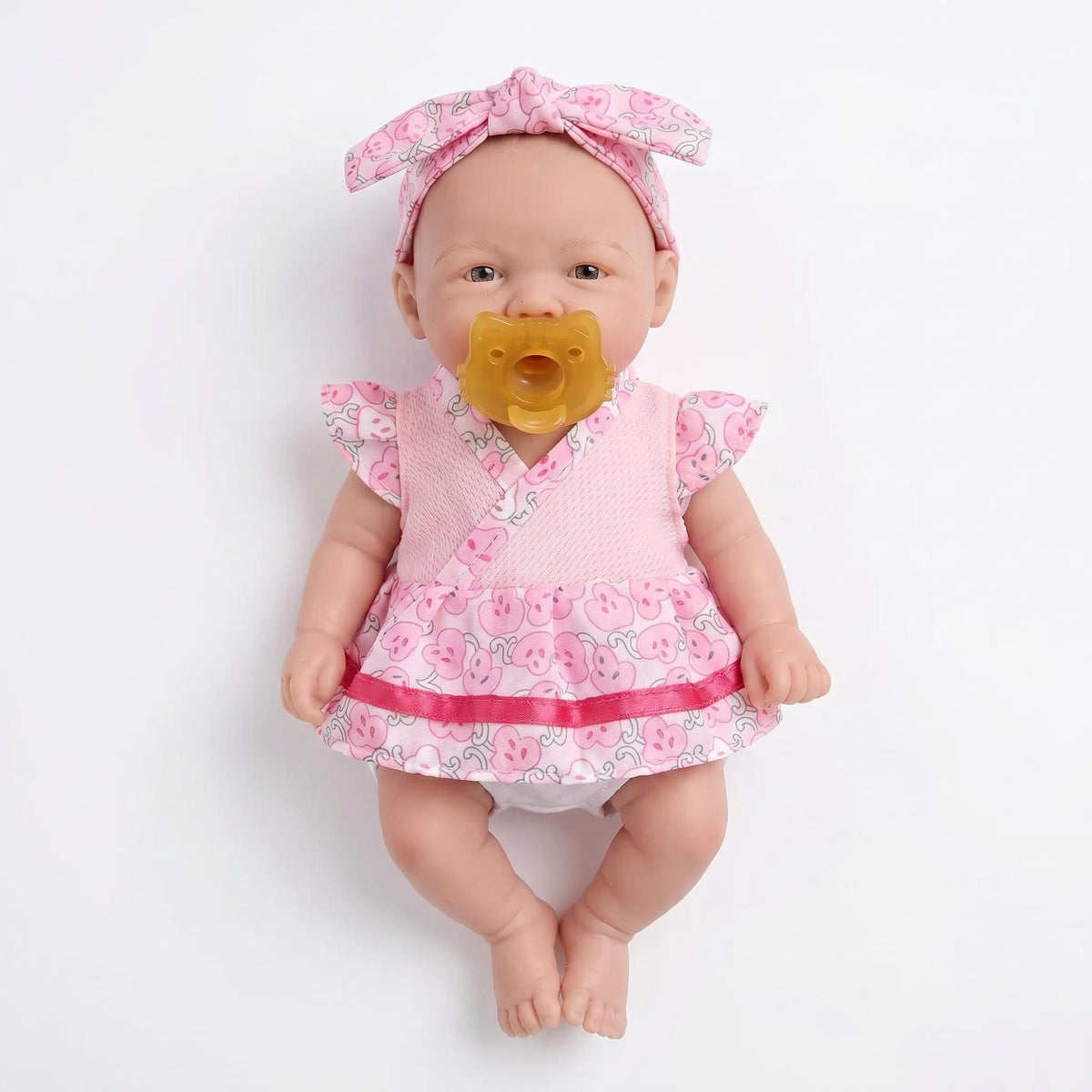 8 inch lace sleeve pink top with Full Soild Silicone Body reborn doll for children Christmas gift