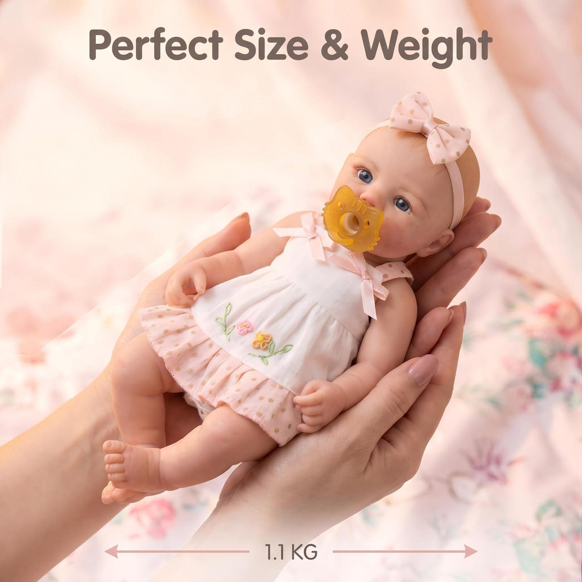 12 Inch Full Silicone Reborn Baby Doll, Companion Toy for Kids & Adult Collectors, Wonderful Gift for Birthdays, Baby Showers and All Holiday Celebrations