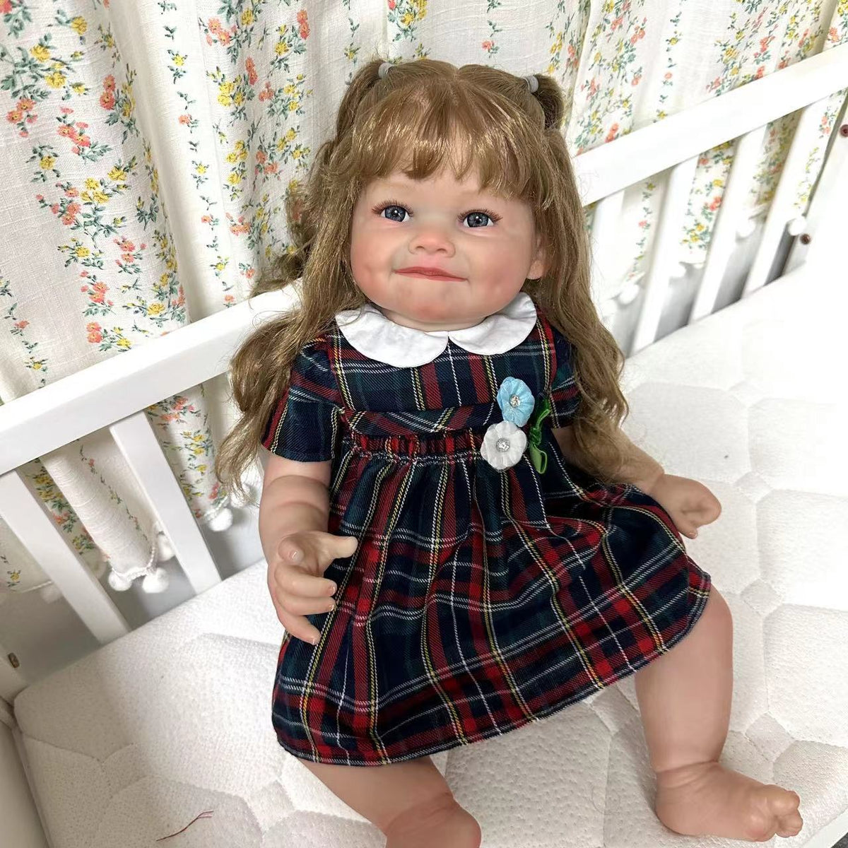 24 inch Reborn Dolls with Cloth Body Touch Soft Smile Wine Nest Newborn Baby Dolls Toys for Girls Reborn Dolls