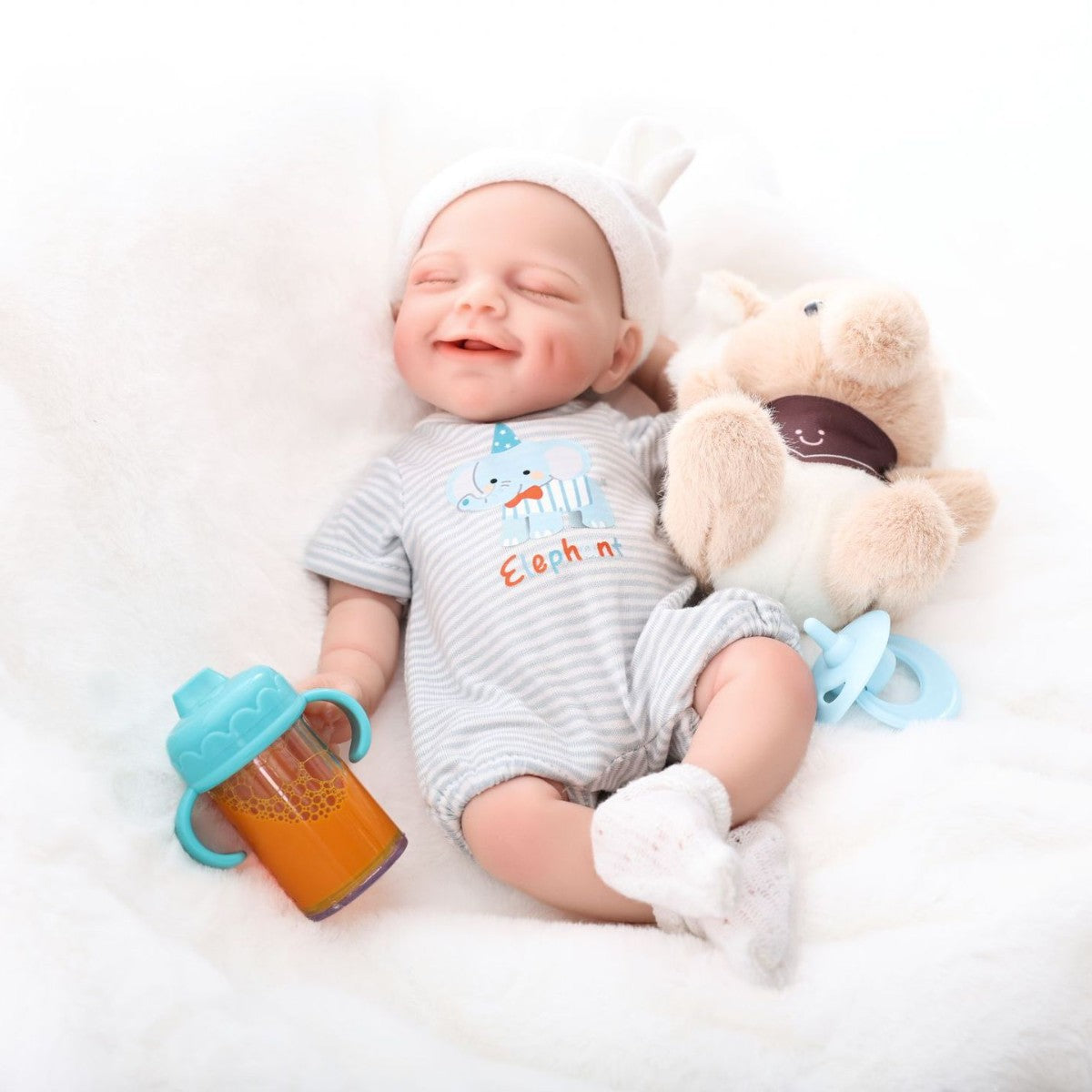 12 Inch Handmade Lifelike Reborn Doll with Full Soild Silicone Body 3D Skin Newborn Baby Play Toy Gift for Girls & Doll Collectors