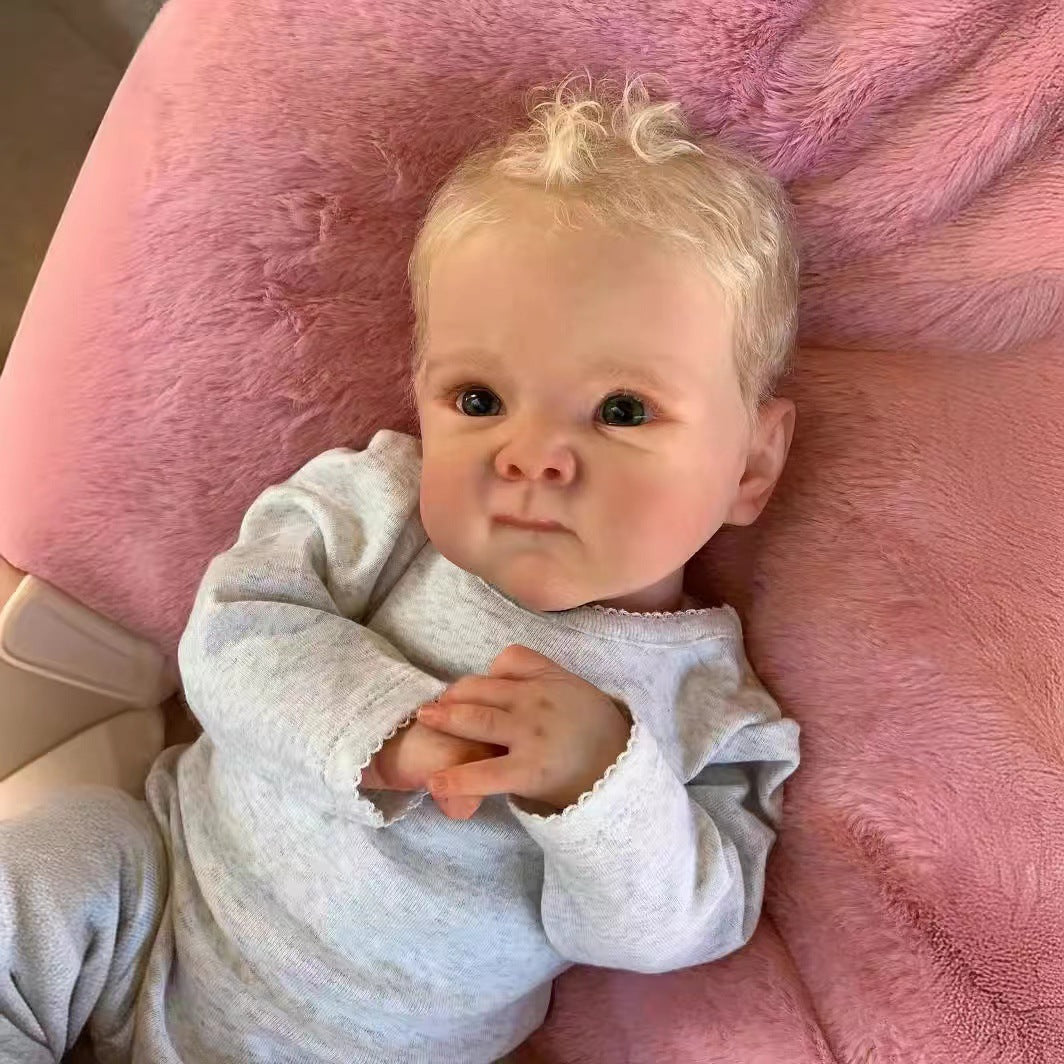 19 inch Reborn Dolls with Cloth Body Touch Soft lmplanted Gold Hair Newborn Baby Dolls Toys for Girls Reborn Dolls