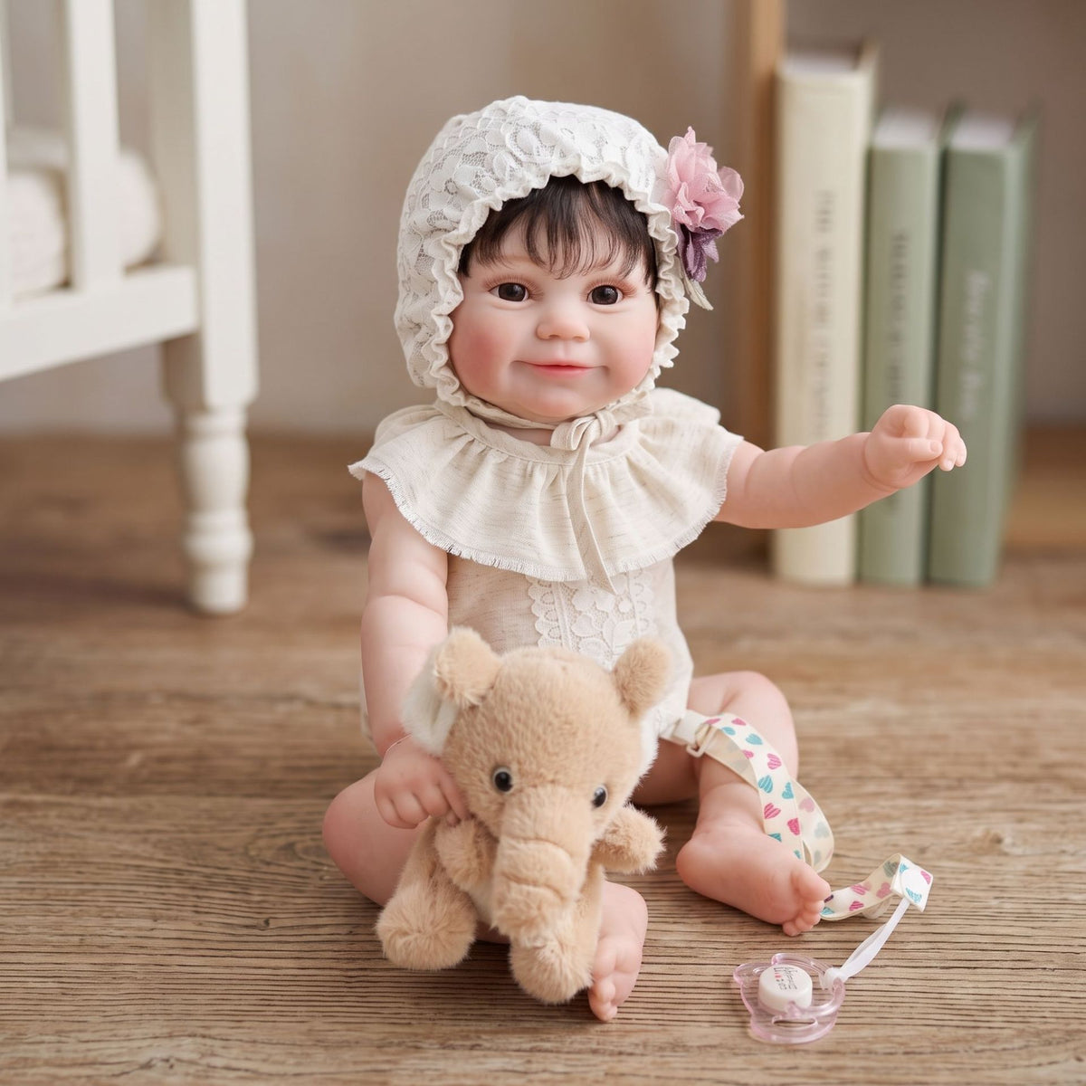 22 inch Handcrafted Reborn Doll Real 3D Vein Skin with Full vinyl Body Lifelike Newborn Baby Doll Birthday Present for Little Girl Collectors