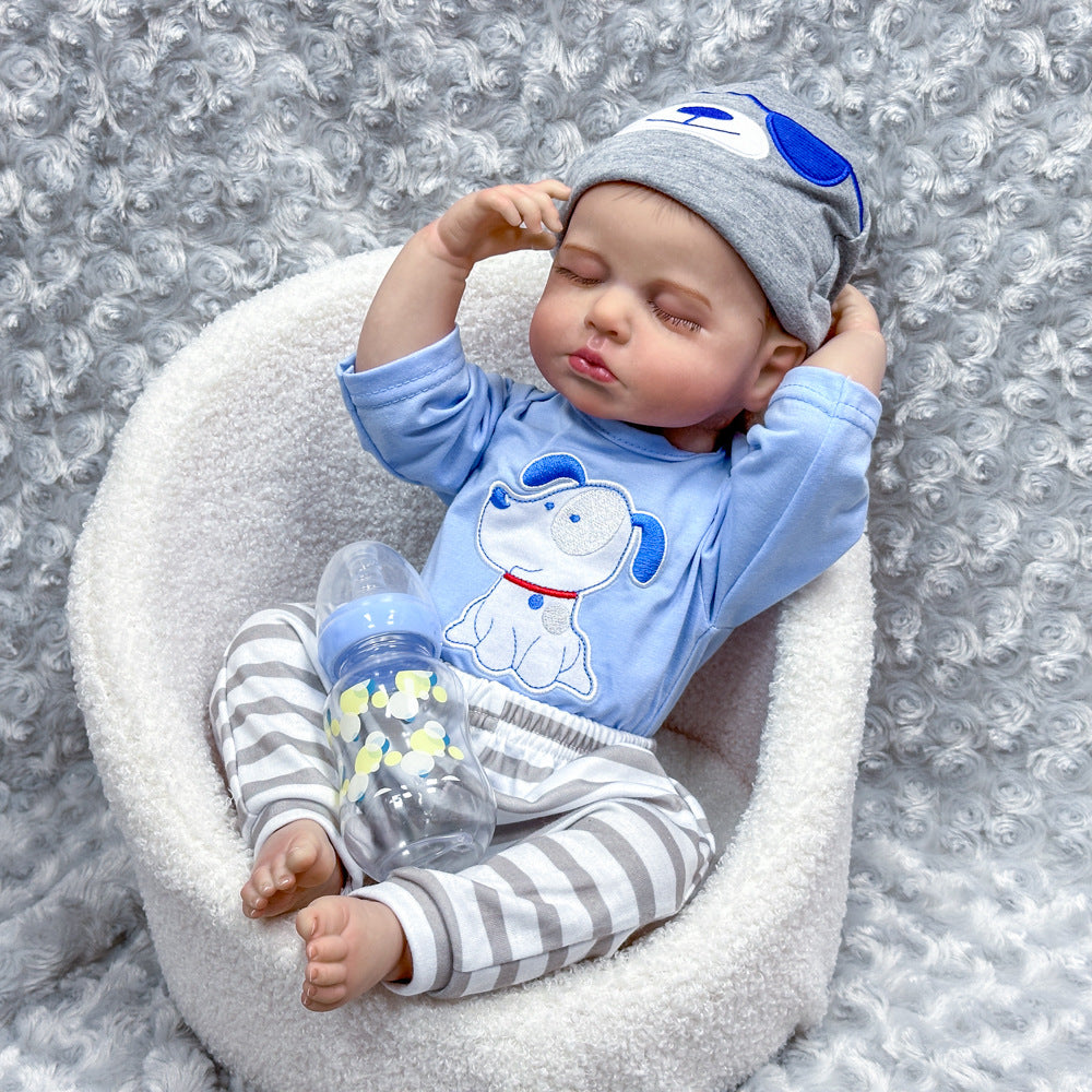 20 Inch Full-Vinyl Lifelike Sleepy Baby Doll, Comes With Baby Bottle, Timeless Keepsake for Birthdays and Holiday Gift Seasons