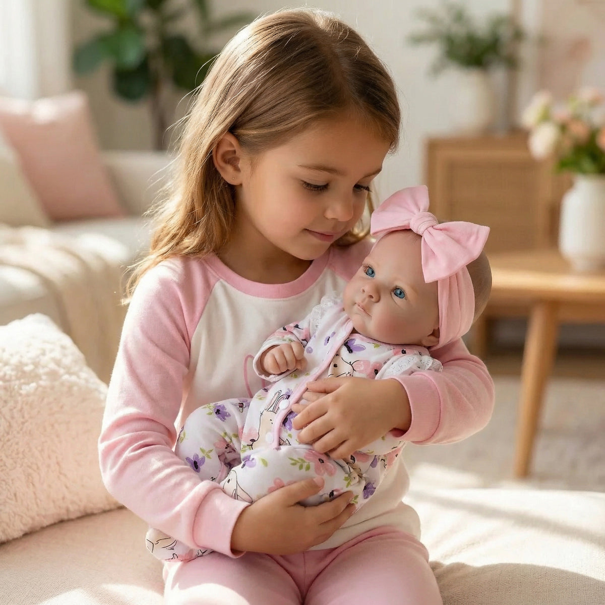 18 inch powder printed jumpsuit Bettie full vinyl reborn doll