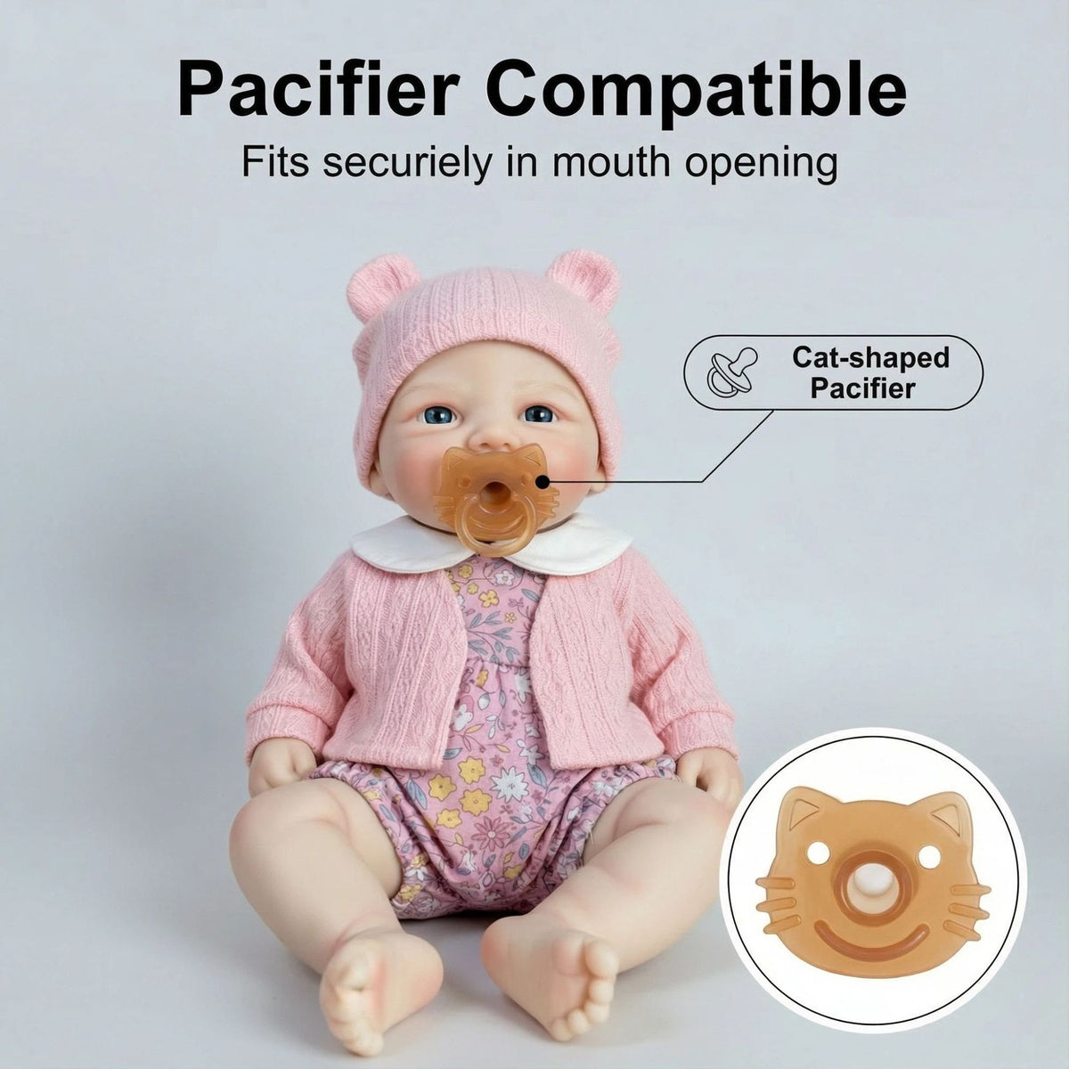 12 inch solid silicone reborn doll pink cardigan jacket simulation toy doll