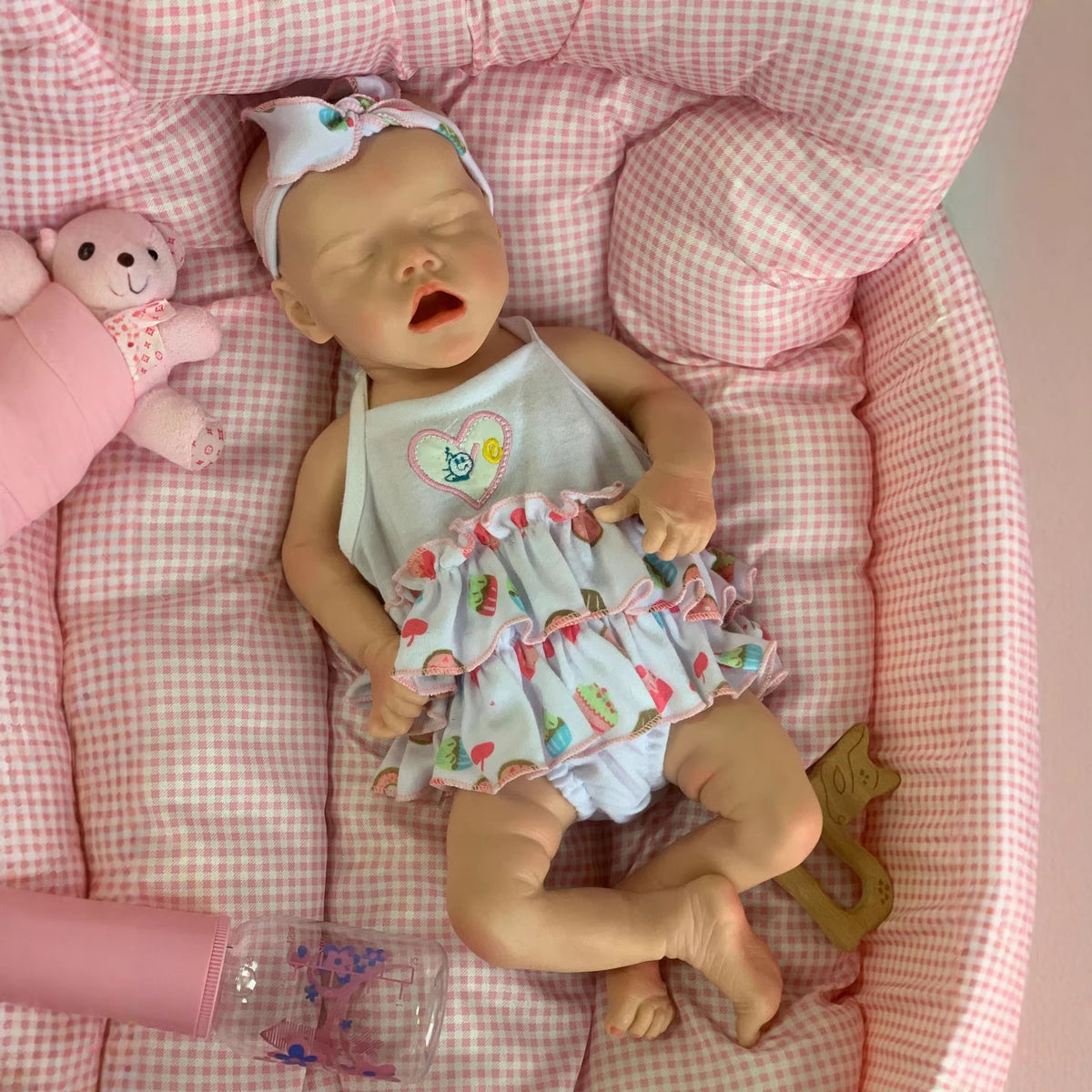 Realistic 18 inch Full Soild Silicone Reborn Doll Soft Bendable Limbs Non-Toxic Safe Kids Companion Doll