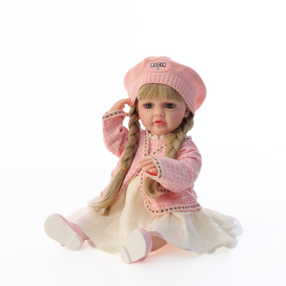 Spanish Russian English Crying and Laughing Dialogue 22 inch Full Plastic Rebirth Doll Simulation Baby Doll Girl
