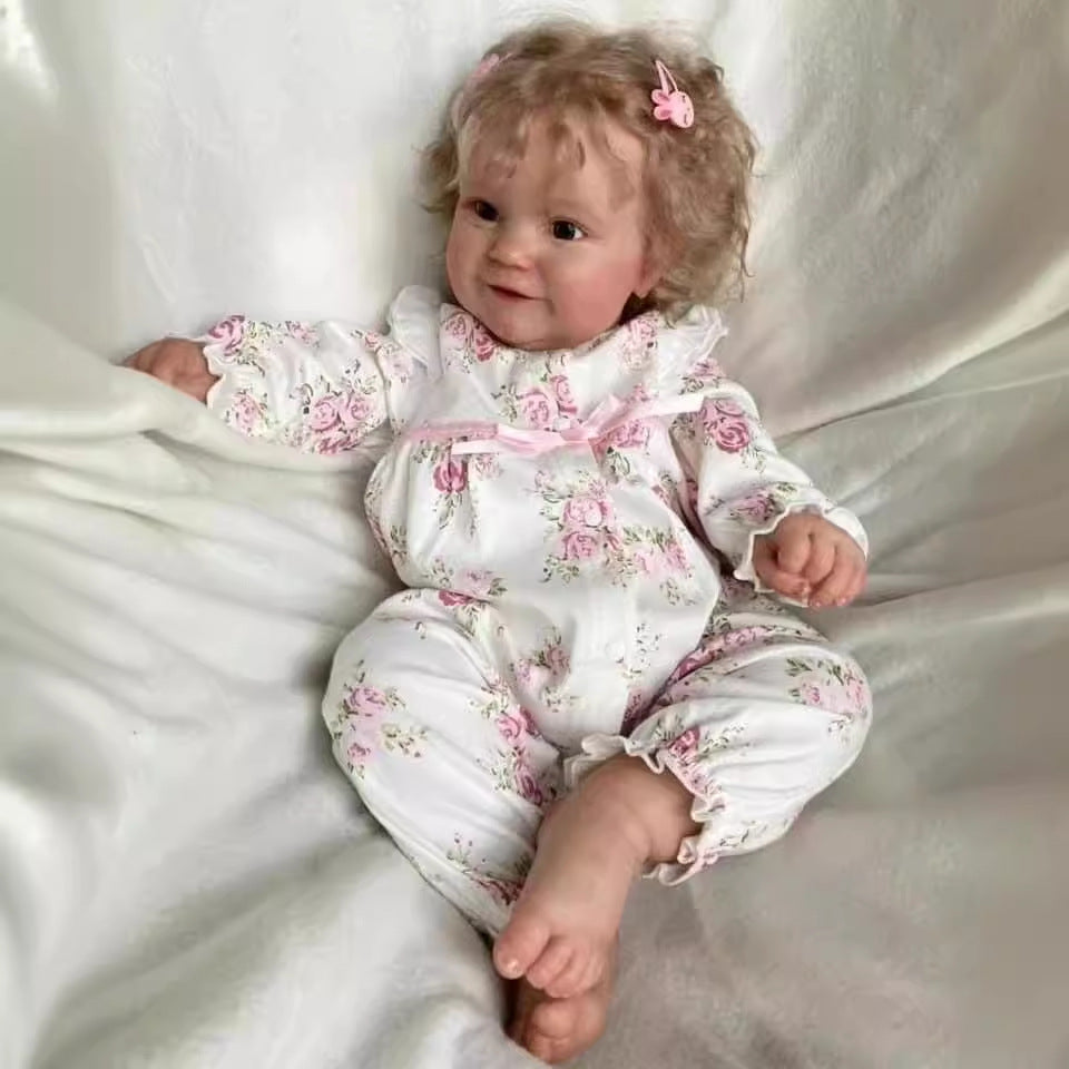 20/24 inch Reborn Doll Cute Girl Doll with Cloth Body and Rooted Blonde Hair Realistic Kids Toy and Gift
