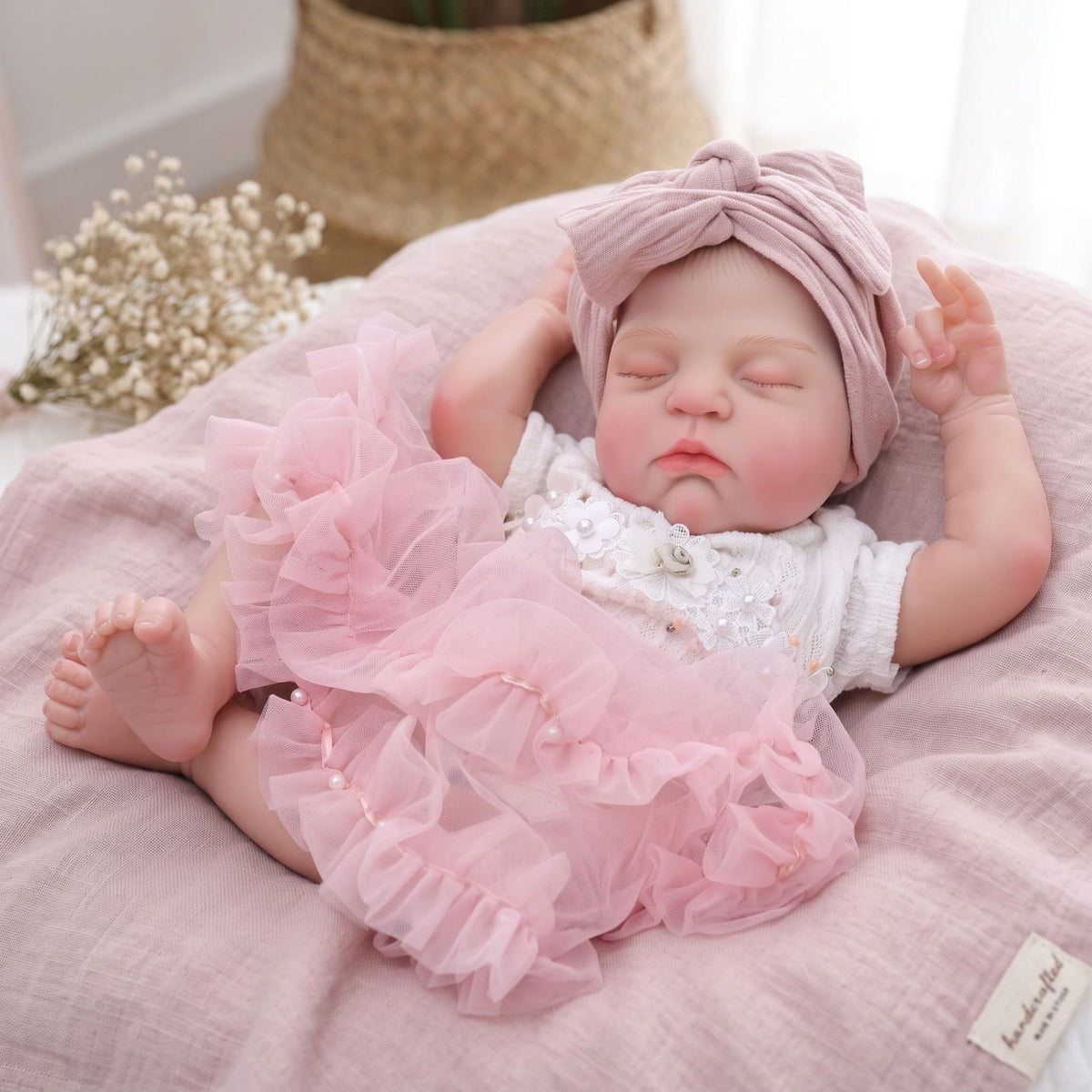 18 Inch with Cloth Body Sleeping Reborn Baby Doll, Cute Panda Outfit, Companion Gift for Birthday & Holiday Occasions