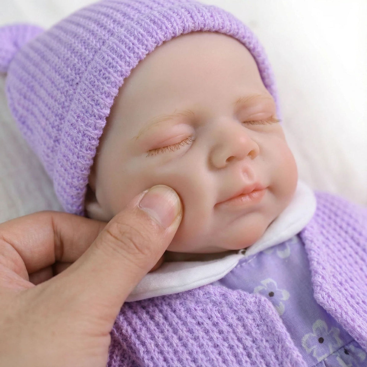 12 inch purple cardigan pascale solid silicone reborn doll as a Christmas gift for children